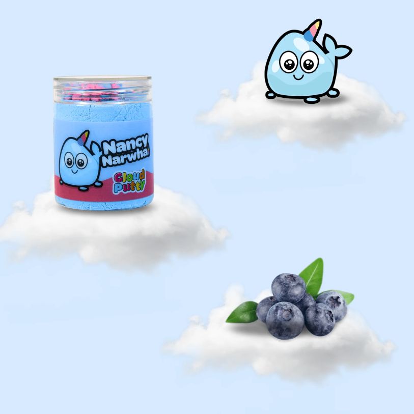 Putty Pals Nancy Narwhal Cloud Blueberry Putty