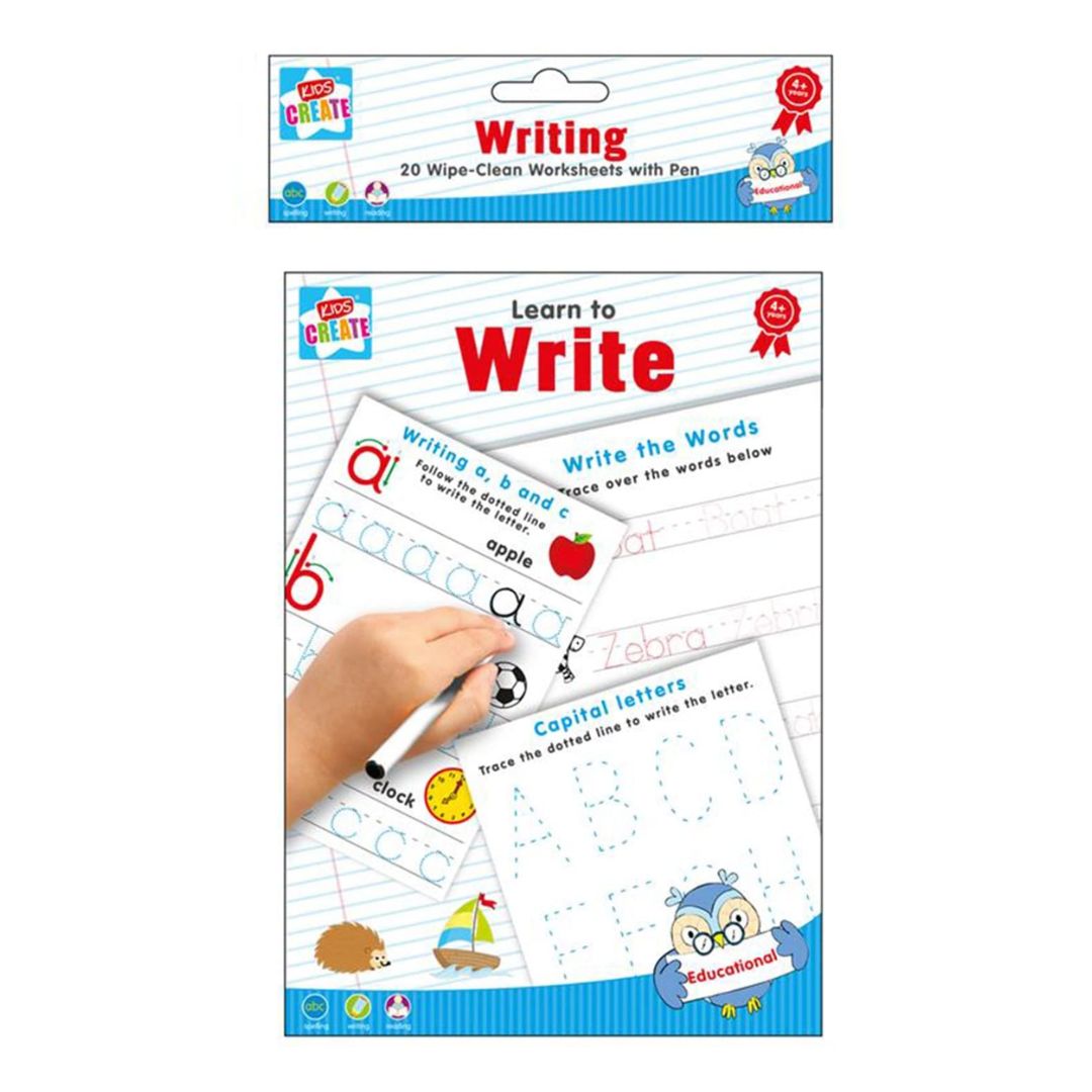 Wipe Clean Learn To Write Worksheets With Pen (20pack)