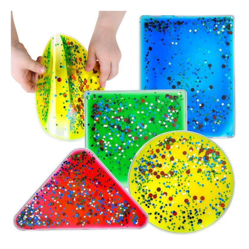Glitter Filled Tactile Shapes (4 Pack)