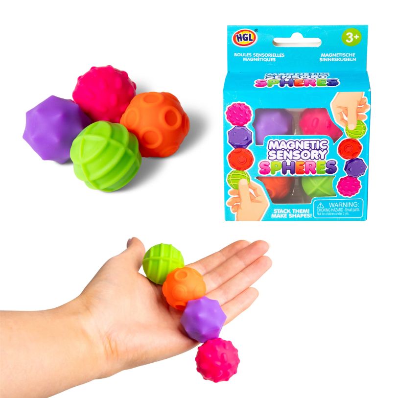 Textured Magnetic Sensory Spheres (4 Pack)