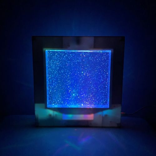 Colour Changing Glitter Square Light 22cm