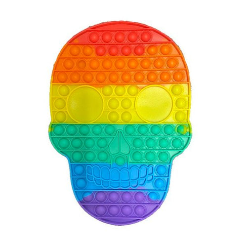 Jumbo Skull Rainbow Bubble Popper 30cm