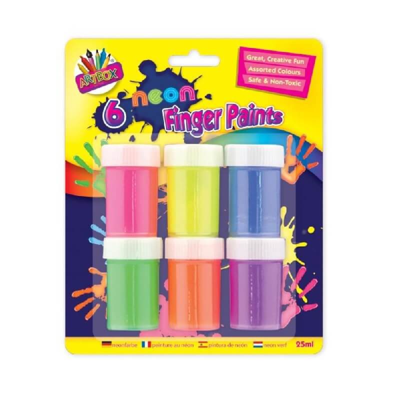 Neon Finger Paint Pots (6 Pack)