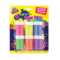 Neon Finger Paint Pots (6 Pack)