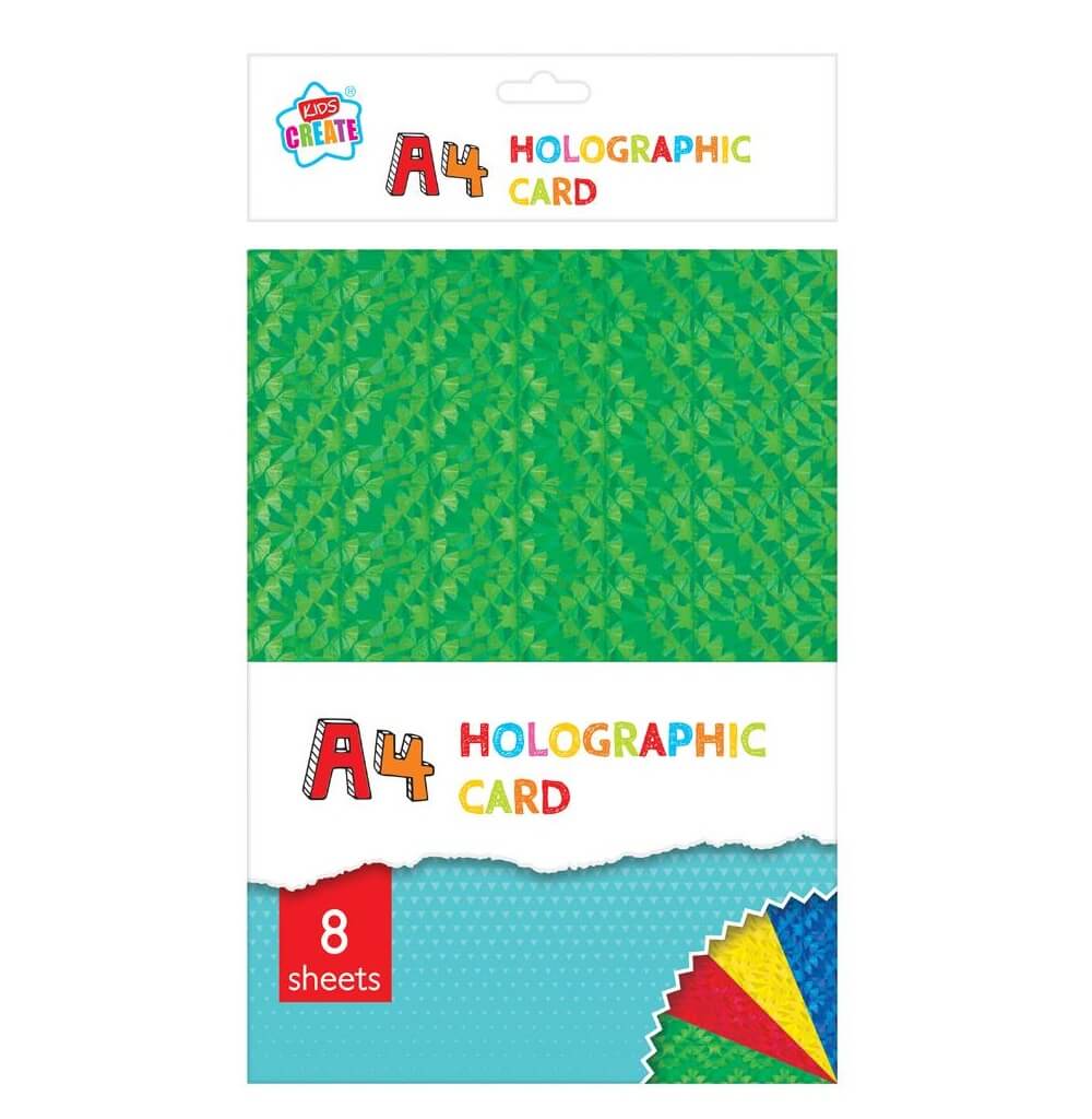 Multicoloured A4 Holographic Card 8 Sheets
