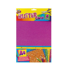 Multicoloured A4 Glitter Card 8 Sheets